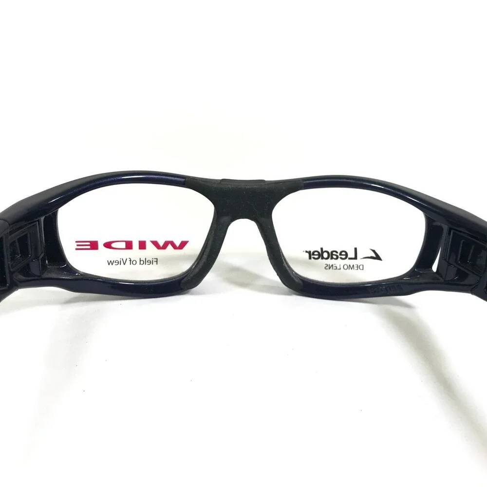Leader Safety Eyeglasses Frames Leadero 2 Shiny Blue Square Wide Fit 52-16-125